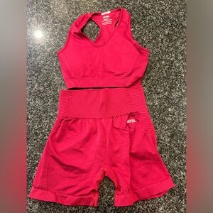 Maroon/Red aybl workout set size small (worn twice)